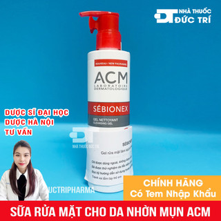 Sữa Rửa Mặt ACM Cho Da Nhờn Mụn - Sebionex Cleansing Gel 200ml