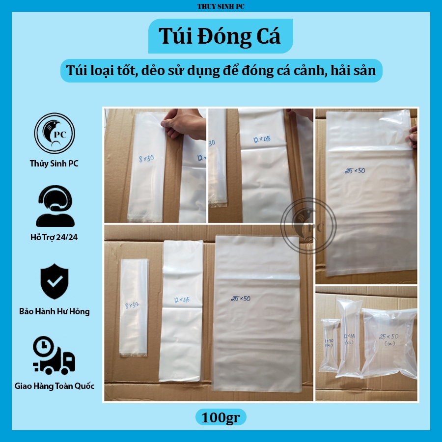 Túi đóng cá guppy, betta, thuỷ sinh