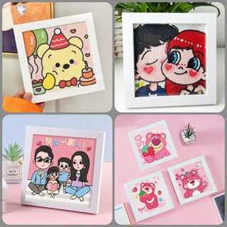 [HCM] Bộ tranh đính đá hoạt hình tự làm, Comco KÈM KHUNG VÀ DỤNG CỤ - Bộ tranh gắn đá  DIY nhiều mẫu