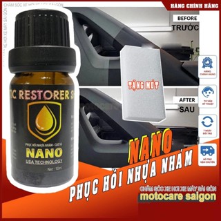 [Tặng mút] Chai phục hồi nhựa nhám NANO PLASTIC RESTORER remover 10ml làm đen nhựa nhám ô tô xe máy