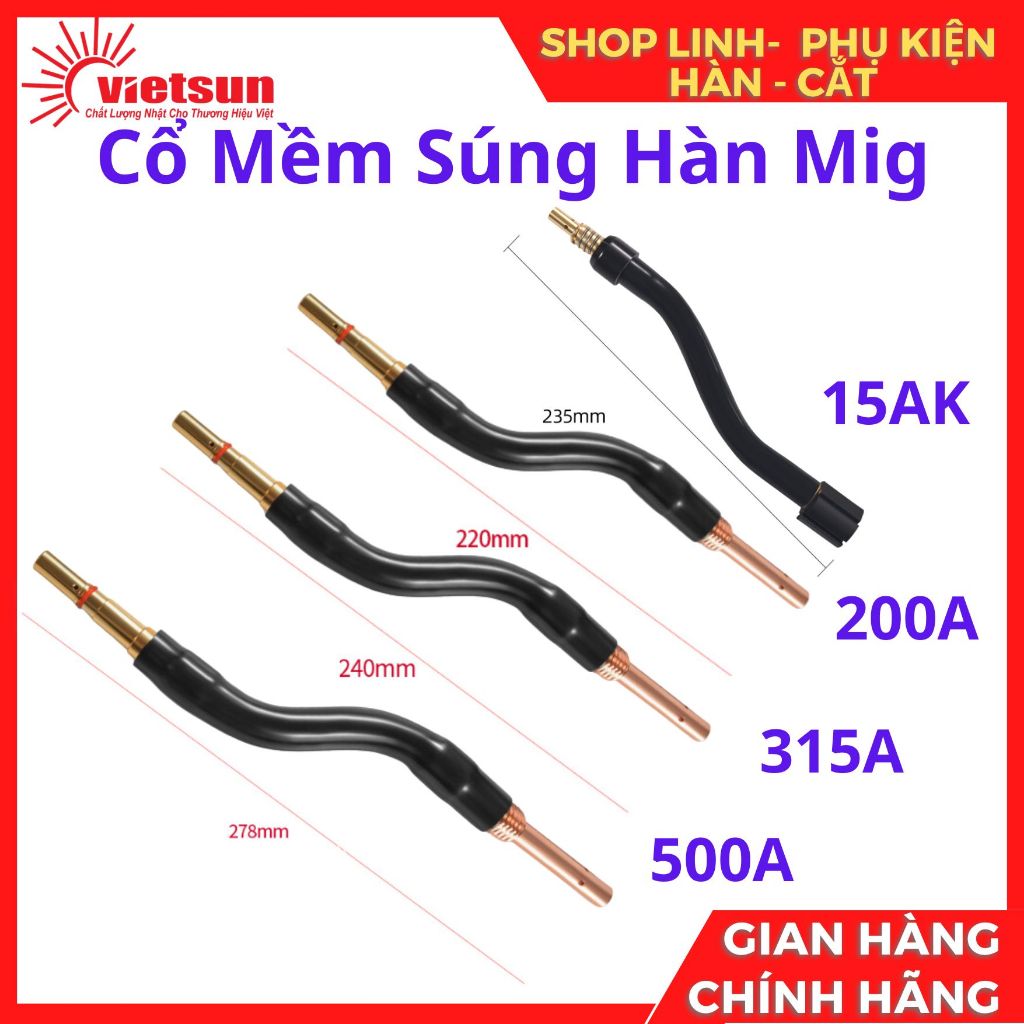 Cổ Mềm Súng Hàn Mig 350A 500a 200A 15AK