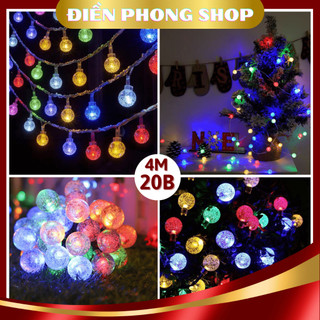 Dây đèn led trang trí bi bọt nhiều màu 4m 20 bóng có nối dây, Dây Đèn Led Trang Trí Bóng Tròn Cherry Ball