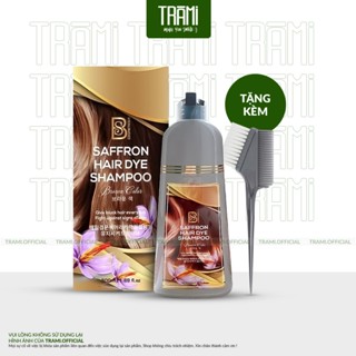  TẶNG KÈM LƯỢC NHUỘM  Saffron Hair Shampoo Dầu Gội Phủ Bạc Tóc Hàn Quốc Lên Màu Lần Gội Đầu Tiên 