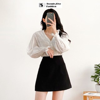 Chân váy nữ chữ A ngắn công sở 2 túi ốp cạp cao tôn dáng Twentyfive N34