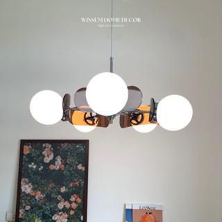 Đèn chùm phòng khách acrylic, đèn chùm Memphis phong cách Bắc Âu, đèn thả bàn ăn sang trọng - DCB02