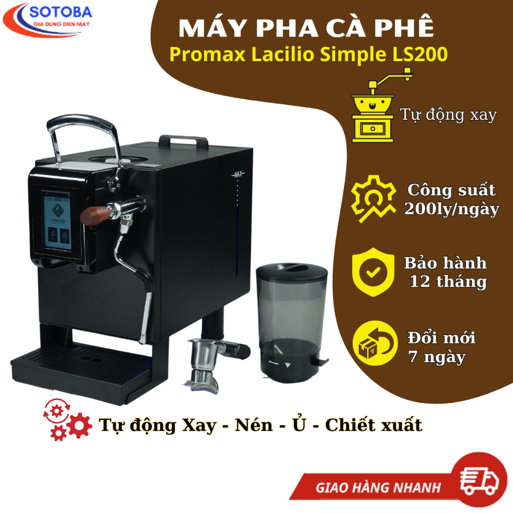 Máy pha cà phê Promax Lacilio Simple LS200 - Sự lựa chọn hoàn hảo cho tín đồ cà phê, công suất 1200w bảo hành 12 tháng
