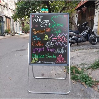 Bảng Menu gỗ kệ Inox 60x80cm