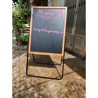 Bảng Menu gỗ kệ Inox 60x80cm