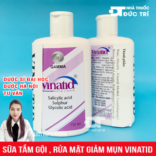 VINATID Sữa rửa mặt, tắm, gội giảm mụn 150ml