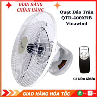 Quạt đảo trần Vinawind Điện Cơ Thống Nhất QTĐ400X-ĐB có điều khiển từ xa / QTĐ400-ĐB Hộp số HÀNG CHÍNH HÃNG