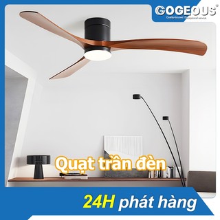 GOGEOUS Quạt trần có đèn LED 3 màu quat tran phòng khách/phòng ngủ phong cách Bắc Âu có điều khiển từ xa 48 inch