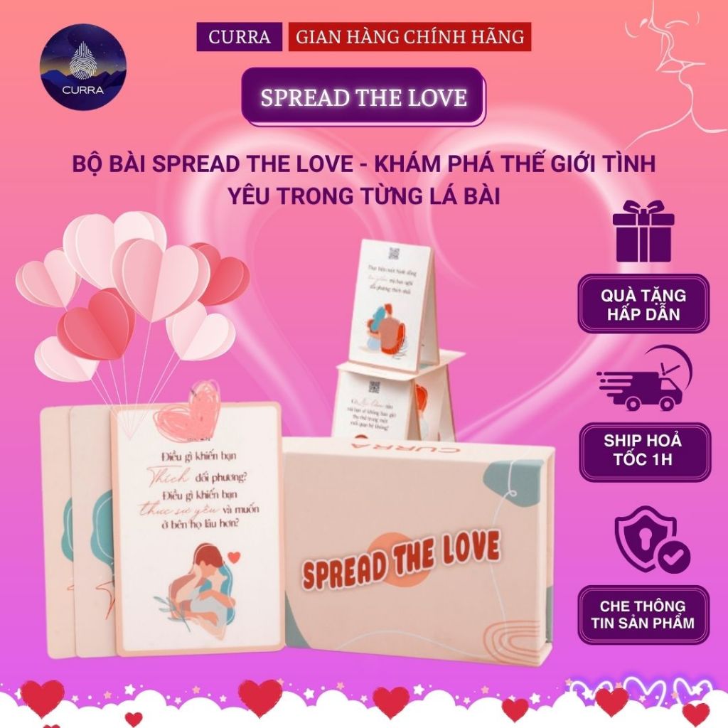 Bộ Bài Tình Yêu Thấu Hiểu Cảm Xúc Hâm Nóng Tình Cảm Cặp Đôi Spread The Love Curra 55 Lá Hộp Cứng Đẹp