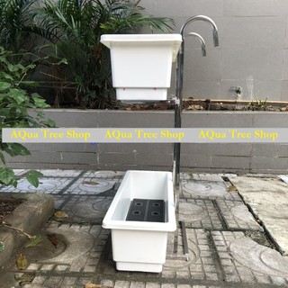 Móc treo 2 tầng inox trồng rau trồng hoa đều đẹp tuyệt, tiện lợi (chưa bao gồm chậu)