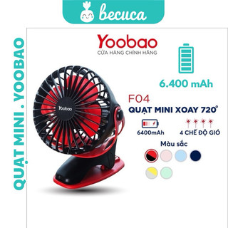 QUẠT SẠC TÍCH ĐIỆN MINI YOOBAO Pin 6400mah DUNG LƯỢNG CAO NHẤT Dùng Được 32H Liên Tục