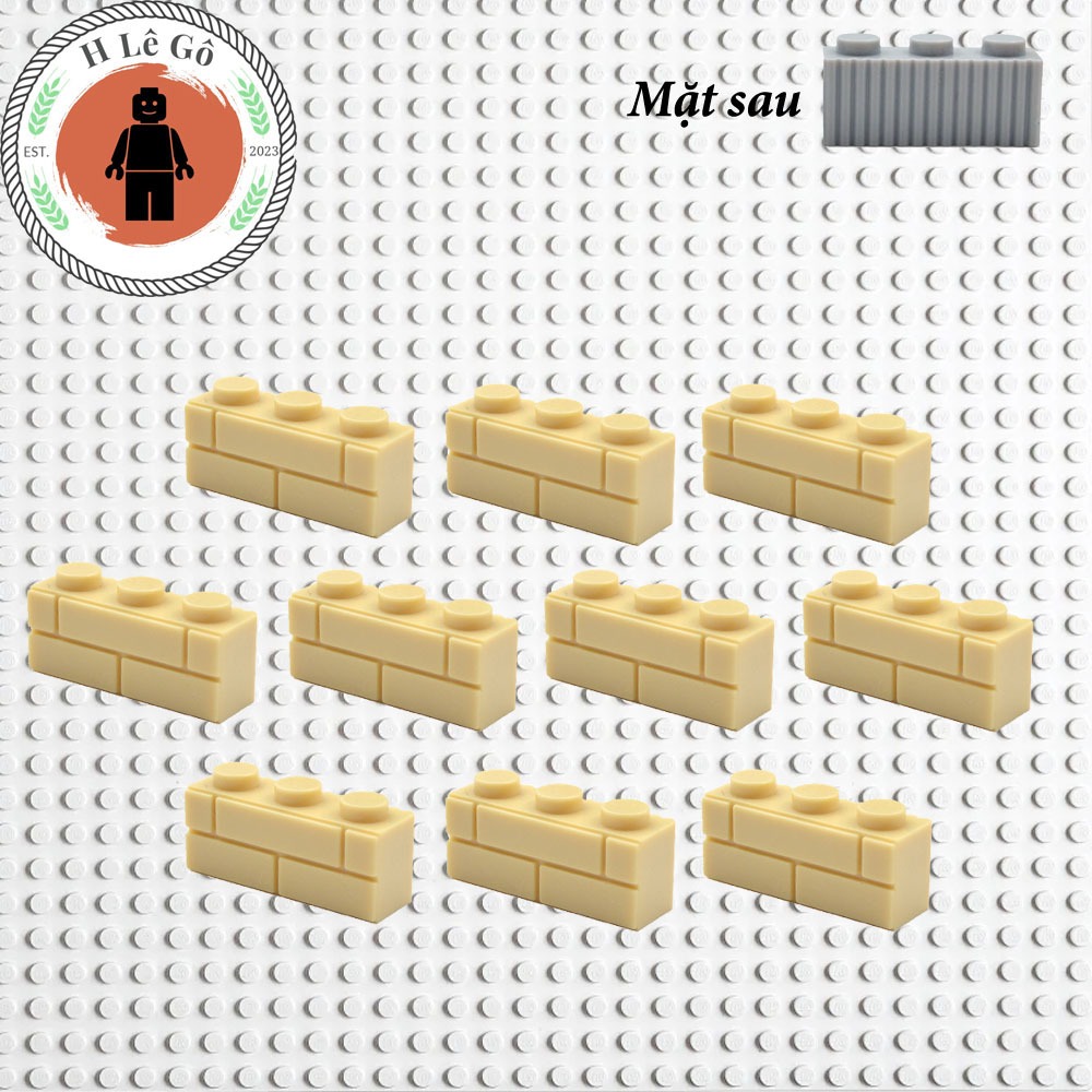 Combo 10 viên gạch xây thành 1x3 vàng cát