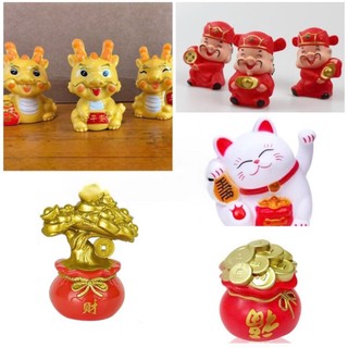  Hũ Vàng  Thần Tài Cây tiền vàng  Rồng vàng Nhựa trang trí bánh kem phụ kiện trang trí Tết,... 
