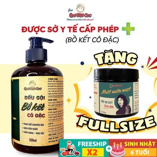 Dầu gội bồ kết cô đặc, sạch gàu, chống rụng, mọc tóc, kiềm dầu, thảo dược, thiên nhiên Spa Quê Một Cục 500ml
