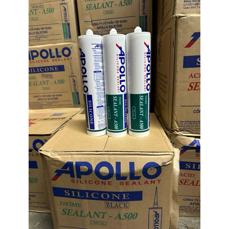 Keo silicon Apolo A500 (Đen Trắng Đục Xám nhạt)