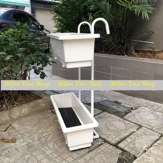 Móc treo ban công 2 tầng trồng rau trồng hoa (chưa bao gồm chậu)