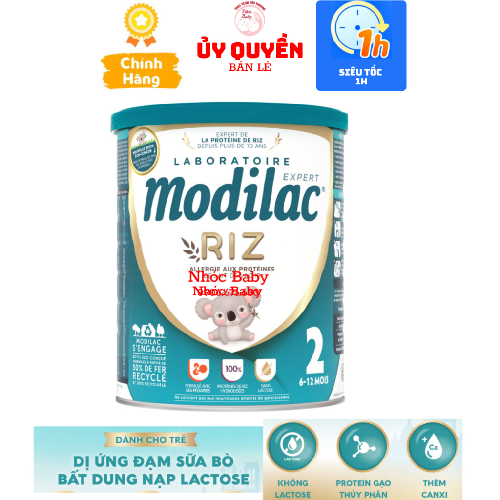 Sữa Modilac Riz số 2 800g dành cho bé 6-12M dị ứng đạm bò và bất nạp đường lactose Date 2027 - 1 Đổi