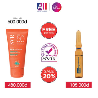 Kem chống nắng SPF50 SVR sun secure blur 50ml TẶNG Ampoule chống lão hóa Martiderm