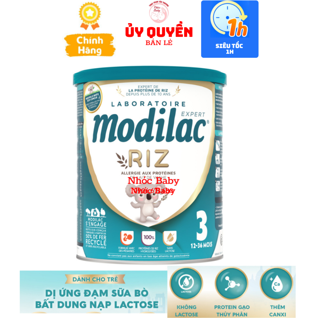 Sữa Modilac Riz số 3 800g dành cho bé 12M+ dị ứng đạm bò và bất nạp đường lactose Date 2027 - 1 Đổi 