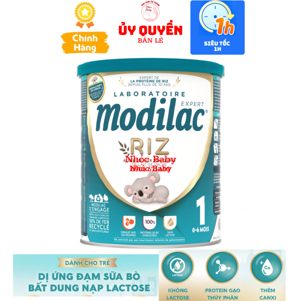 Sữa Modilac Riz số 1 800g dành cho bé 0-6M dị ứng đạm bò và bất nạp lactose Date 2027 - 1 Đổi 1 Nếu 