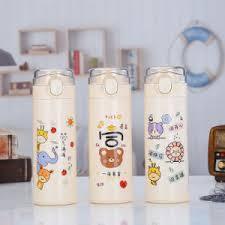 Bình Nước Thủy Tinh Gấu Trắng 450ml, Vỏ Nhựa, Giữ Nhiệt Tốt, Thiết Kế Dễ Thương