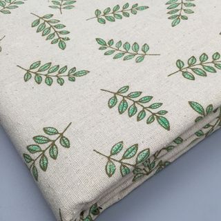 Vải bố canvas họa tiết lá xanh vintage decor bàn ăn, bàn học cực xinh xắn