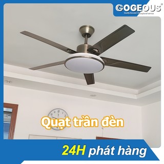 Quạt trần đèn 132cm/107cm 5 cánh nhôm gió có đèn LED ba màu quat tran trang trí phòng khách/phòng ngủ có điều khiển
