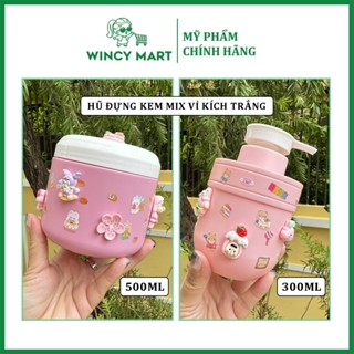 Hũ Đựng Kem Trộn Viên Bột Trắng Da Với Kem - Kèm Sticker 300ml/500ml