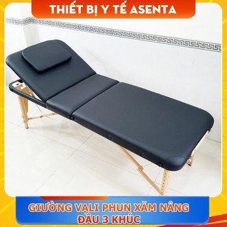 Giường massage dạng Vali gấp gọn, Giường vali 3 khúc nâng đầu cỡ lớn Hi-Mec HMBB-8102-70