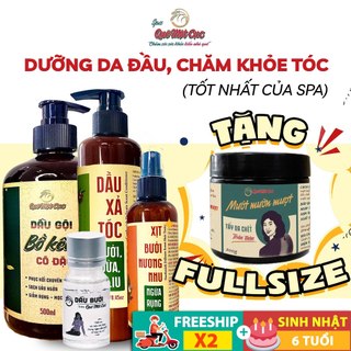 COMBO CHỐNG RỤNG; PHỤC HỒI; TÁI TẠO TÓC MỚI 4 MÓN: DẦU GỘI BỒ KẾT; DẦU XẢ; XỊT DƯỠNG TÓC; TINH CHẤT MỌC TÓC  QUÊ MỘT CỤC