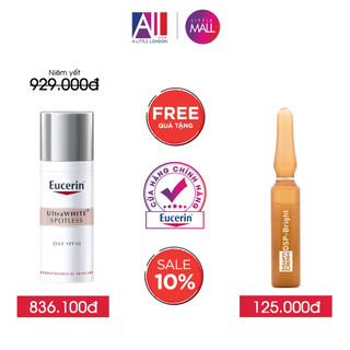 Kem dưỡng trắng da Eucerin whitening ultrawhite+ spotless 50ml TẶNG Ampoule Martiderm (Nhập khẩu)