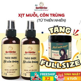 Xịt muỗi thảo mộc, thảo dược xịt côn trùng an toàn cho trẻ nhỏ, mẹ bầu QUÊ MỘT CỤC 100ml (handmade)
