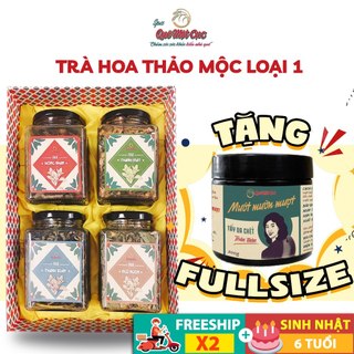 Trà hoa thảo mộc, hoa cúc, hồng, nhài, đậu biếc sấy khô thanh nhiệt, giảm cân, ngủ ngon QUÊ MỘT CỤC 50g (handmade))