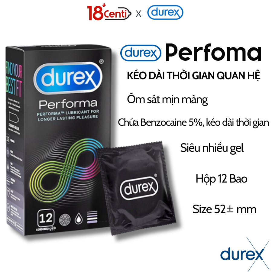 Combo 6 hộp 70 bao bán chạy nhất thương hiệu Durex Siêu mỏng, Kéo dài thời gian, Ôm sát, Gân Gai - 18Centi