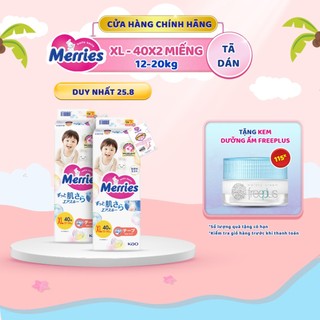 Combo 2 tã/bỉm dán merries đủ size nb76/s70/m56/l48/xl40