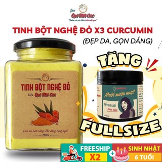 Tinh bột nghệ đỏ [LOẠI ĐẶC BIỆT] hàm lượng tinh chất quý (curcumin) cao QUÊ MỘT CỤC 250g (handmade)