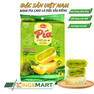 Bánh pía chay mini lá dứa sầu riêng - Thương hiệu Thiên Sa - Túi 120g 6 bánh - Kingsmart 