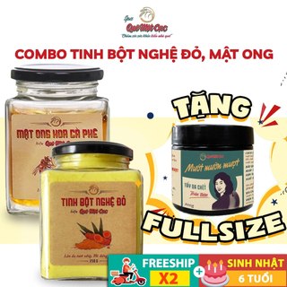 COMBO TINH BỘT NGHỆ, MẬT ONG UỐNG ĐẸP DA, GIỮ DÁNG, HẾT LOÉT DẠ DÀY QUÊ MỘT CỤC (HANDMADE)