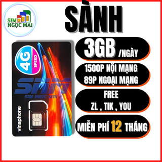 Sim 4G Vinaphone VD149 , 12D159V - D500 - 12BIG50Y - U1500 - Miễn Phí 500Gb - Trọn Gói 12 Tháng - Sim Ngọc Mai