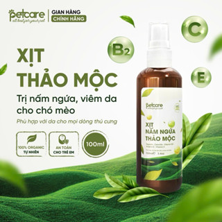 Xịt Nấm Ngứa Thảo Mộc  PETCARE tri nấm, viêm da, ve rận cho Chó Mèo