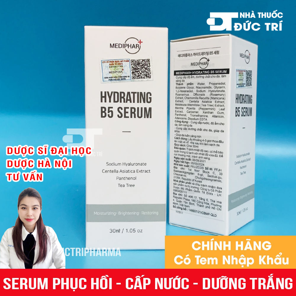 Mediphar Hydrating B5 Serum 30ml Serum Phục Hồi Cấp Nước, Dưỡng Sáng Da
