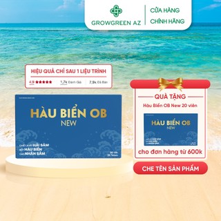 2HOBN -Bộ 2 Hộp Hàu OB New Tăng Cường Sinh Lý Nam Giới, Chiết Xuất Oyster(Hộp 20v) - Grow Green AZ