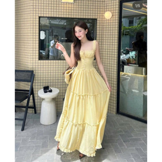 ( Chang Dress ) Đầm maxi 2s bèo lưng bo chun