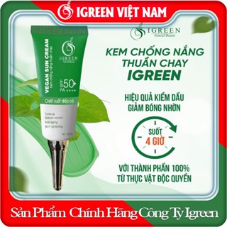 Kem chống nắng thuần chay Igreen 60ml SPF50+ Nâng Tone kiềm dầu dành cho da dầu mụn khô nhạy cảm