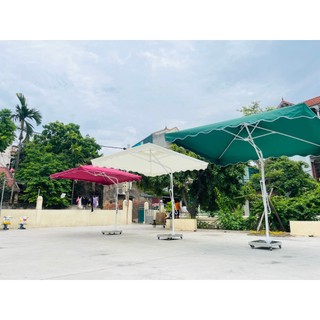 Ô dù che nắng lệch tâm vuông 2,5m x 2,5m (bao gồm vỏ chân đế có 4 bánh xe - chưa đổ bê tông)