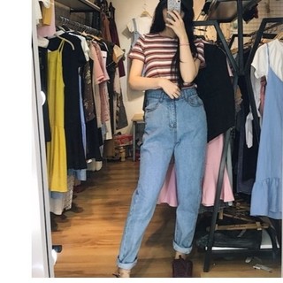 Quần jean nữ cao cấp baggy tua lai 41bh