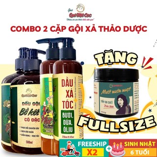 COMBO 2 CẶP DẦU GỘI BỒ KẾT VÀ DẦU XẢ LÀNH GIÚP TÓC MỀM MƯỢT QUÊ MỘT CỤC